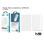 M2 QG7 POWER BANK 5000MAH CARGA INALAMBRICO DE MAGNETICO COLOR BLANCO