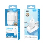 ISER SA0005 CARGADOR 2.4A CON CABLE LIGHTNING BLANCO