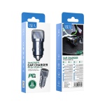 ISER SA0070 CARGADOR PD PARA COCHE 2 PUERTOS USB-A/TYPE-C 38W PLATA3
