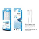 ISER SK1009 PD CABLE DE DATOS DE TELA USB-C TO LIGHTNING 20W 1.2M BLANCO
