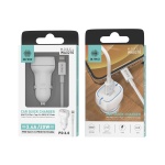 IKREA WA0210 CARGADOR RÁPIDO PARA COCHE CON CABLE LIGHTNING PD3.0 3.4A 20W BLANCO