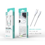 IKREA WB1269 CABLE DE DATOS PVC MICRO USB 3.4A 1M BLANCO