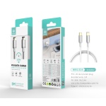 IKREA WB1326 CABLE PD TRENZADO TYPE-C TO LIGHTNING PVC PLUG NIQUELADO 1M 30W 3.4A BLANCO