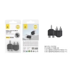 NB1378 NE ADAPTADORAUX 3.5MM A RCA 2PCS （MACHO Y HEMBRA）， NEGRO
