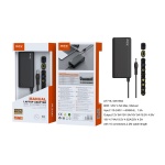 AT718 NE Cargador Universal Manual con 10 conectores para notebook, 90W,1.2M,Negro