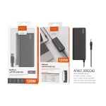 AT967 NE Cargador Universal Manual con 10 Conectores para Portatiles , 120W, 7A Max, Cable 1.2M, Negro
