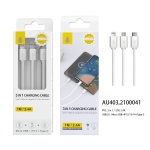 23199031 AU403-Cable de carga 3 en 1(Micro+PG5+TYPEC) 1.2M Blanco