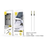 B5314 BL Cable Audio Plank M/M 3.5mm, conector metálico, 3 M , Blanco
