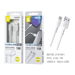 B6108  Cable de datos S.Basic Flute para Micro USB, 1M, 2.4A,
