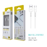 B6110  Cable de datos S.Basic Flute para Type C, 1M, 2.4A,