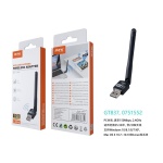 GT837 MINI ADAPTADOR WIFI - USB, CON ANTENA 2DBI, 150MBPS NEGRO