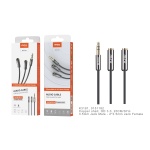 04030072 K3181 Cable Audio Metal 3.5mm a 2*3.5mm Hembra, Oro Bañado, 3pin 0,2m