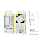 NA0347  Cargador de Red S. Basic Clover 1 USB Con cable de Iphone 5-13, 2.4A,