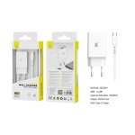 NA0348  Cargador de Red S. Basic Clover 1 USB Con cable Type-C , 2.4A,