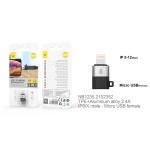NE NB1235 Adaptador Micro USB a Iphone 5-12 ,Negro