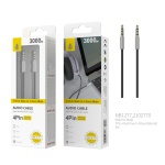NB1277 PL Cable de Audio Fox de Aluminio de 3.5mm a 3.5mm Macho a Macho, 4Pin, Longitud 3 M, Plata