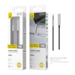 NB1278 PL Cable de Audio Fox de Aluminio de 3.5mm a 3.5mm Macho a Hembra, 4Pin, Longitud 1 M, Plata