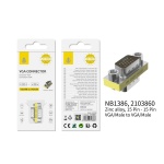 NB1386 PT Adaptador VGA Macho a Macho , Plata