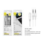 NB1389 BL Adaptador Audio y Microfono, 1 (Hembra) a 2 (Macho), 48cm, Blanco