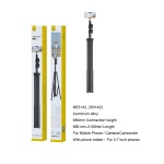 NE5142 NE Palo selfi Aluminio con tripode para Moviles Camaras y Videocamaras, Soporte incluido para Moviles de 3-7 Pulgadas, Altura Max 210 CM, Alt