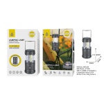 NR9318 GR Linterna de Camping plegable 300 lumenes,Resistentes al Agua,4 hora de uso,Gris