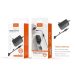 TA0372 NE Cargador Universal con Conector Jack DC 18V/1.5A ( 5.5mm X 2.5mm) 1.2M, Negro