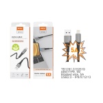 TB1281 GR Cable de Datos Metal Sword para IP 5-12, Cable Nylon trenzado con Luz LED Azul, 1M, 5A, Gris