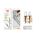 TB1282 PL Cable de Datos Metal Sword para Type C, Cable Nylon trenzado con Luz LED Azul, 1M, 5A, Plata