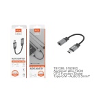 TB1285 NE Cable de Adaptador Metal de Type C Macho a Audio 3.5mm Hembra, 0.15m Solucion Digital, Negro