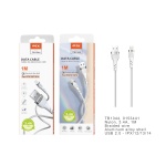 TB1344 BL Cable de datos Camyl nylon trenzado para Iphone, 3.4A, 1M, Blanco