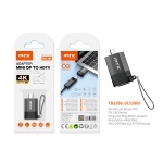 TB1386 NE Adaptador Con correa Mini DP (Macho) a HDMI (Hembra) 4K/30Hz, Negro