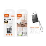 TB1389 NE Adaptador con Correa DP (Macho) a HDMI (Hembra), 4K, Negro