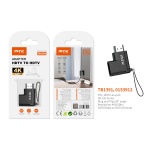 TB1391 NE Adaptador con Correa en L 90°, HDMI (Macho) a HDMI(Hembra), 4K/30Hz, Negro