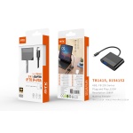 TB1415 NE Adaptador 2 en 1 Lightning(Macho) a VGA 15 Pin+Lightning (Hembra), 1080P, 12CM, Negro