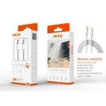 TB1470 BL Luxury Cable de datos Silas nylon trenzado para Type-C a Type-C ,Carga Rapida PD 60W/20V/3M