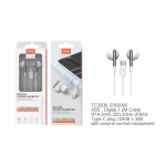 TC3209 GR Auricular TYPE-C Olga con Microfono y Boton multifuncion, 1.2m, Gris