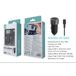 IKREA WA0268 CARGADOR PARA COCHE 2 PUERTOS USB-A CON CABLE LIGHTNING 4.5A 34.5W NEGRO