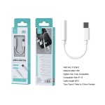 IKREA WB1343 ADAPTADOR DE AUDIO TYPE-C TO 3.5MM HEMBRA PARA SERIES IPHONE 15 0.09M BLANCO