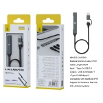 NB1520 PL Hub OTG Aluminio 4 en 2, de Type C/ USB 3.0 Macho a USB3.0 + 3xType C hembra, Longitud 50c