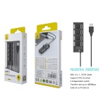 NG6054 NE lector USB Hub con 4 entrada USB Con Interruptor ON/OFF ,Negro