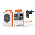 TA0414 NE SOPORTE UNIVERSAL MAGNETICO DE MOVIL PARA AIRVENT DE COCHE, SOPORTA CARGA INALAMBRICO 15W, NEGRO