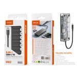 TB1384 NE lector TYPE-C Hub 4 en 1, 2*USB2.0 + 1*USB3.0+HDTV+SD+TF, Compatible con OTG/4K, 15CM, Neg