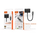 TB1413 NE Adaptador 2 en 1 Lightning(Macho) a HDMI+Lightning (Hembra), 1080P, 12CM, Negro