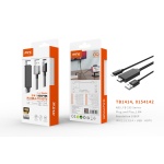 TB1414 NE Adaptador 2 en 1 Lightning(Macho) a HDMI+USB 2.0(Macho), 1080P, ??1.8?, Negro