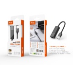TB1440 NE Adaptador de Red USB a RJ45(Hembra), 100Mbps, 15CM, Negro