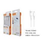 TB1448 BL Mini Cable de Datos Walsh para Iphone 5-14 , 3.4A, Cable 0.5M, Blanco