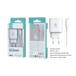 IKREA WA0169 CARGADOR PD CON PUERTO TYPE-C Y CABLE TYPE-C TO TYPE-C 3.4A 20W BLANCO