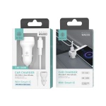 IKREA WA0202 CARGADOR PARA COCHE CON CABLE MICRO 2USB 2.4A CON SMART IC BLANCO