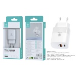 IKREA WA0242 CARGADOR SIN CABLE CON 2 PUERTOS PD+QC3.0 30W BLANCO