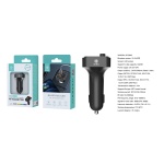 IKREA WA0264 CARGADOR PD PUERTOS TYPE-C/USB-A*2 BLUETOOTH TRANSMISOR FM CON LUZ AMBIENTAL PARA COCHE NEGRO